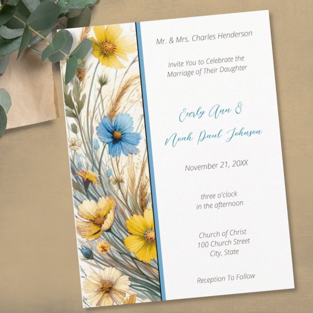 Convite para Casamento de Neve Branca Elegante (Criador carregado)