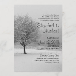 Convite para Casamento de Neve de inverno