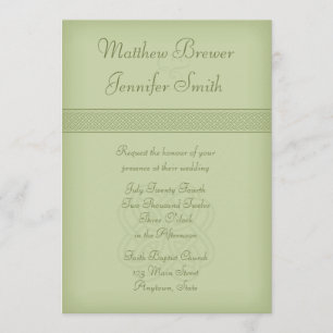 Convite para Casamento de Nó Celta da Irlanda Verd