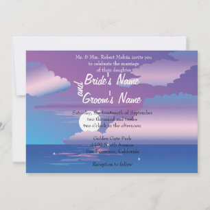 Convite Para Casamento De Noite Tropical