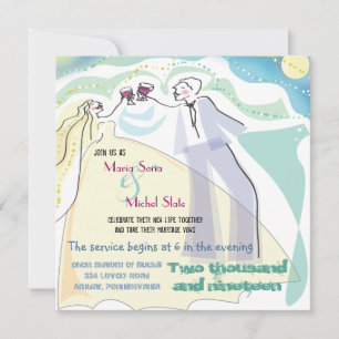 Convite para casamento de noiva e noiva
