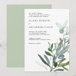 Convite para Casamento de Oliveira Elegante