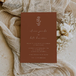 Convite para Casamento de Orange Terracotta, Moder