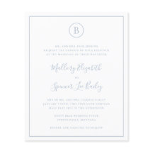 Convite para Casamento de Orçamento Azul Tradicion