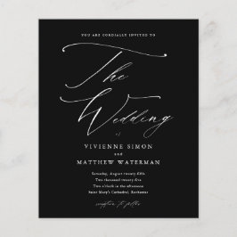 Convite para Casamento de Orçamento Branco e Preto
