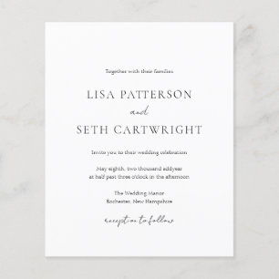 Convite para Casamento de Orçamento Clássico Elega