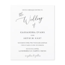 Convite para Casamento de Orçamento Elegante Branc