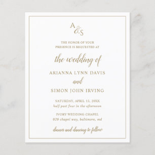 Convite para Casamento de Orçamento Elegante para