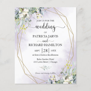 Convite para Casamento de Orçamento Geométrico Púr