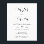 Convite para Casamento de Orçamento Moderno Contem<br><div class="desc">Contemporâneo convite de casamento em preto e branco com um layout simples e minimalista com seus nomes em um roteiro elegante de caligrafia e seus detalhes de casamento em um formato moderno.</div>