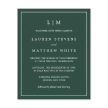 Convite para Casamento de Orçamento Verde da Flore