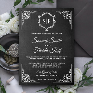 Convite para Casamento de Ornamentados de quadro d