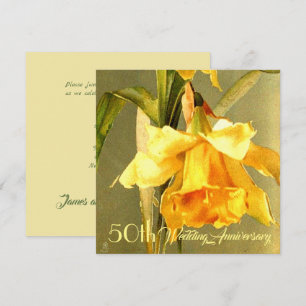 Convite para Casamento de Ouros Daffodils