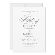 Convite para Casamento de ouros de Elegância Moder