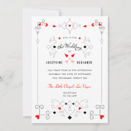Convite para casamento de ouros do Cupido de Vegas