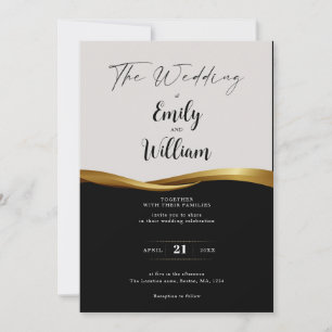 Convite para casamento de Ouros elegantes