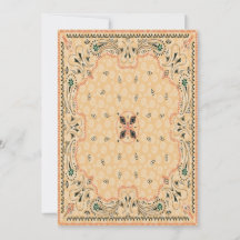 Convite para Casamento de Padrão de Paisley Ociden