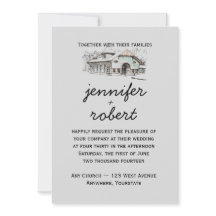 Convite para Casamento de País em Esboço