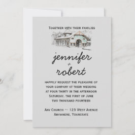 Convite para Casamento de País em Esboço