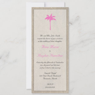 Convite Para Casamento De Palm Tree E Burlap - Ros