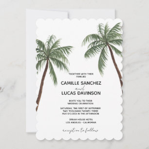 Convite para casamento de Palm Trees Minimalista
