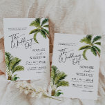 Convite para Casamento de Palmeiras Tropicais<br><div class="desc">O Convite para Casamento de Palmeiras Tropicais é uma escolha perfeita para casais que amam o sol, o mar e a areia. A design tropical apresenta um verde-amarelado, flores exóticas e um toque de elementos da praia, como palmeiras e conchas. Nossos convites são a maneira perfeita de anunciar seu dia...</div>