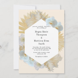 Convite para Casamento de Pampas e Orquídeas