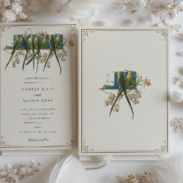 Convite para casamento de papagaio clássico do Orn