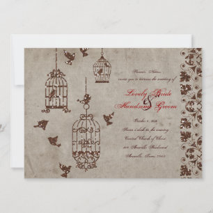 Convite Para Casamento De Papéis Marrons De Brilh