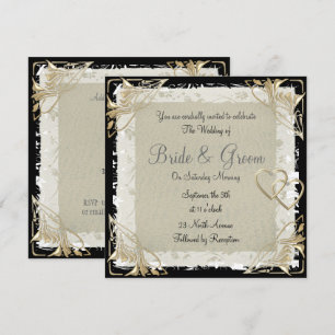 Convite para casamento de papel popular e legante