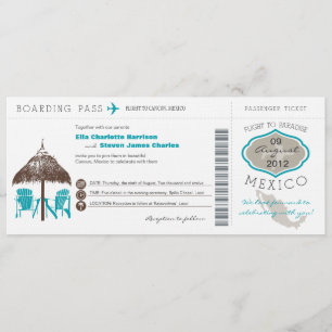 Convite para Casamento de Passagem de Embarque no