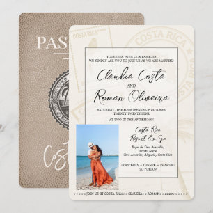 Convite para Casamento de Passaporte da Costa Rica