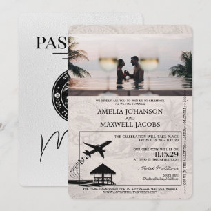 Convite para Casamento de Passaporte de Maldivas B