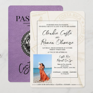 Convite para Casamento de Passaporte na Costa Rica