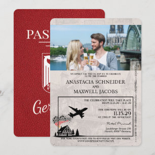 Convite para Casamento de Passaportes da Alemanha 