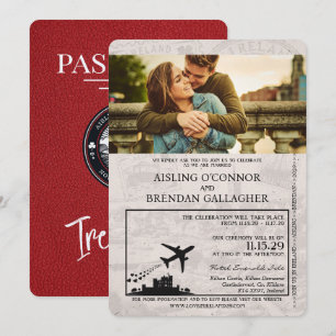 Convite para Casamento de Passaportes da Irlanda V