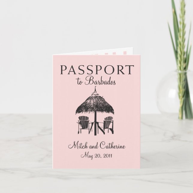 Convite para Casamento de Passaportes de Barbados (Frente)