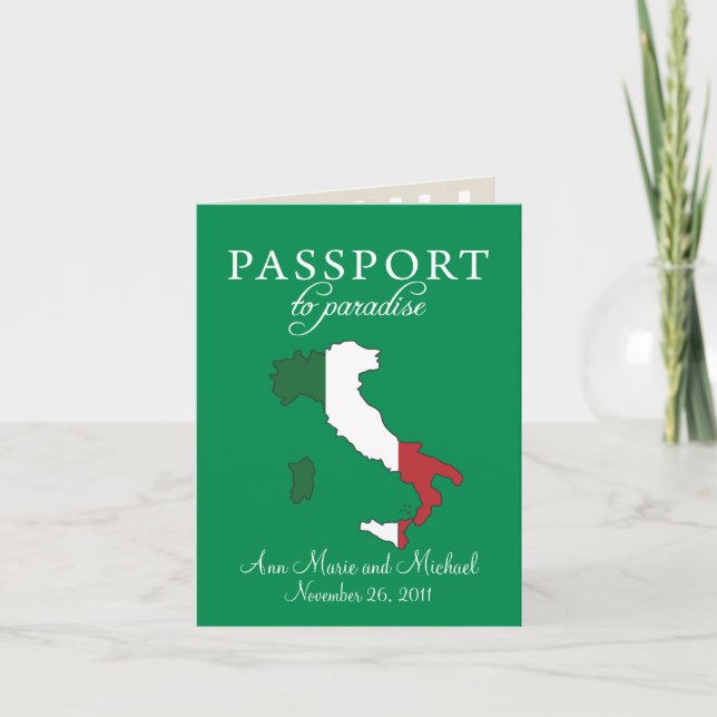 Convite Para Casamento De Passaportes Em Ravello I (Frente)