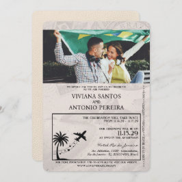 Convite Para Casamento De Passaportes Ivory Brasil
