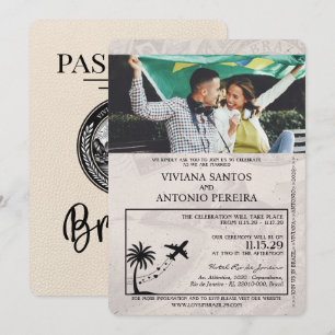 Convite Para Casamento De Passaportes Ivory Brasil