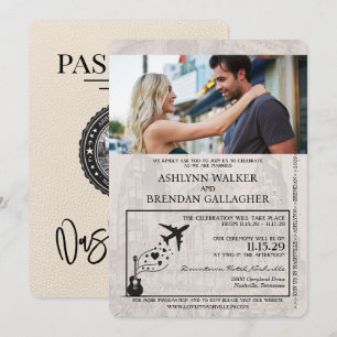 Convite para Casamento de Passaportes Ivory Nashvi