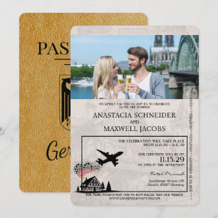 Convite para Casamento de Passaportes na Alemanha 