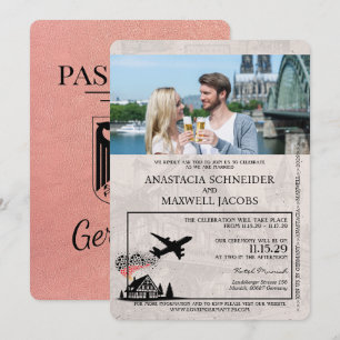 Convite para Casamento de Passaportes na Alemanha,