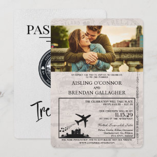 Convite para Casamento de Passaportes na Irlanda B