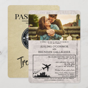 Convite Para Casamento De Passaportes Na Irlanda D