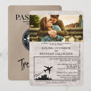 Convite para Casamento de Passaportes na Irlanda d