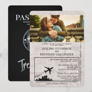 Convite para Casamento de Passaportes na Irlanda N