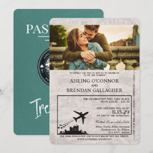 Convite para Casamento de Passaportes na Irlanda T