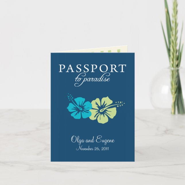 Convite para Casamento de Passaportes Riviera Maya (Frente)