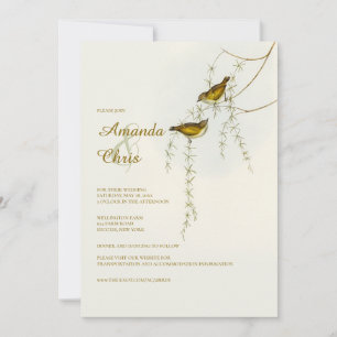 Convite para Casamento de Pássaros de Amor